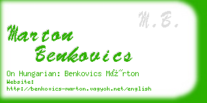 marton benkovics business card